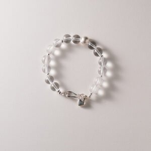 White crystal five elements metal magnetic field balance bracelet luck transfer bracelet Buddhist beads
